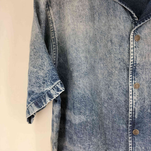 ディーゼル DIESEL 25SS D-NABIL-FSG Bowling shirt in distressed denim メンズ import:XL