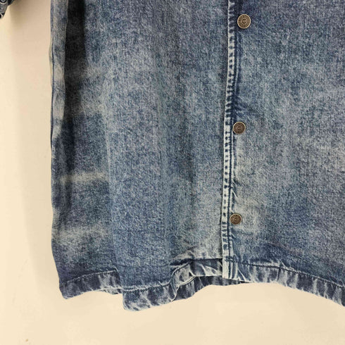 ディーゼル DIESEL 25SS D-NABIL-FSG Bowling shirt in distressed denim メンズ import:XL