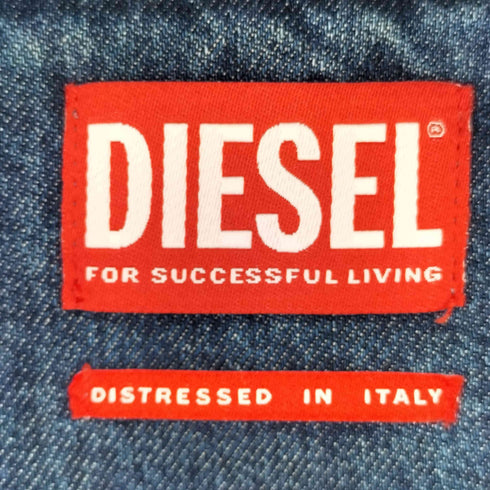 ディーゼル DIESEL 25SS D-NABIL-FSG Bowling shirt in distressed denim メンズ import:XL