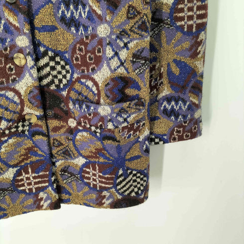 ミッソーニ MISSONI イタリア製 ウール混 幾何学 ノーカラージャケット レディース