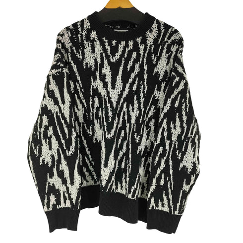 メゾンスペシャル MAISON SPECIAL Prime-Over Thunder Mesh Jacquard Crew Neck Knit Pullover メンズ JPN:2