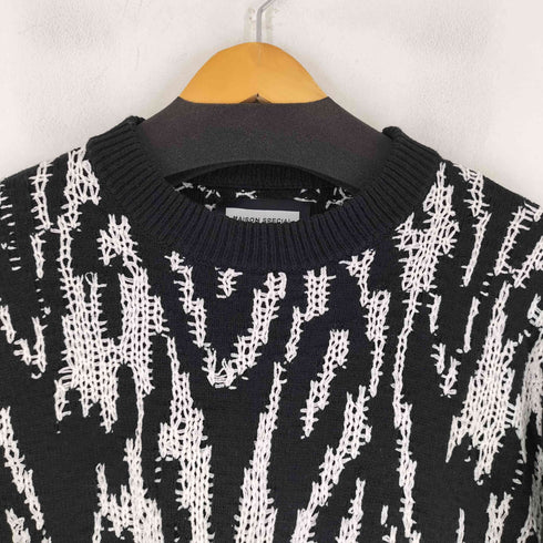 メゾンスペシャル MAISON SPECIAL Prime-Over Thunder Mesh Jacquard Crew Neck Knit Pullover メンズ JPN:2