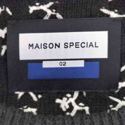 メゾンスペシャル MAISON SPECIAL Prime-Over Thunder Mesh Jacquard Crew Neck Knit Pullover メンズ JPN:2