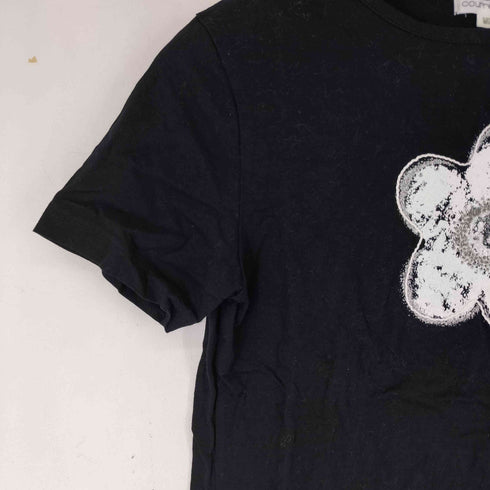 COURREGES 花柄ビジュー S/S Tシャツ レディース
