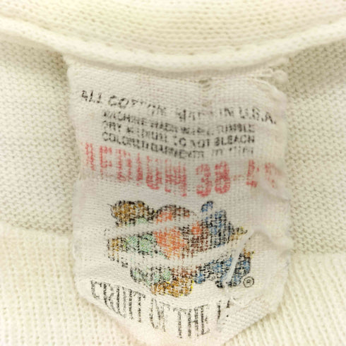 フルーツオブザルーム FRUIT OF THE LOOM 80-90s USA製 シングルステッチ クルーネック 半袖 無地 Tシャツ メンズ 38-40