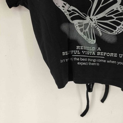 T&T バックデザイン フロントプリント S/S Tシャツ レディース