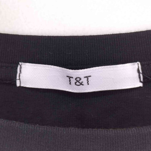 T&T バックデザイン フロントプリント S/S Tシャツ レディース