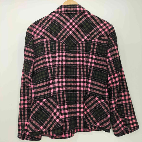 ローブドシャンブルコムデギャルソン robe de chambre COMME des GARCONS ウール ツイード チェック 3B テーラード ジャケット レディース JPN:M