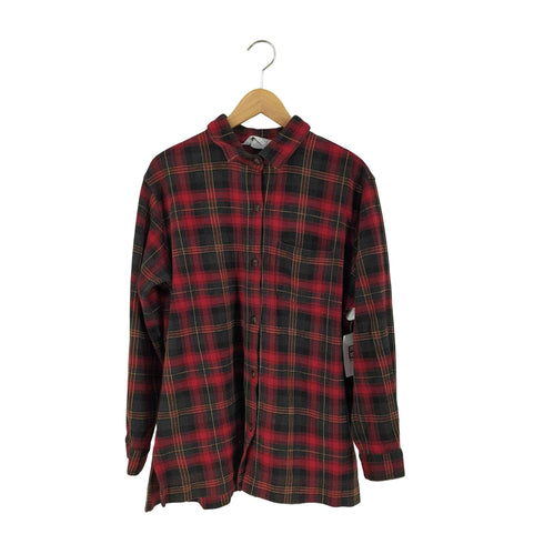 ランズエンド LANDS END 90S 香港製 チェック フランネルシャツ レディース M