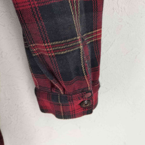 ランズエンド LANDS END 90S 香港製 チェック フランネルシャツ レディース M