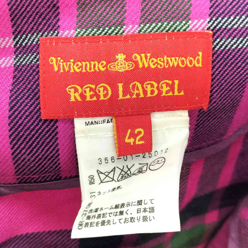 ヴィヴィアンウエストウッドレッドレーベル Vivienne Westwood RED LABEL 変形 タータンチェック スカート レディース 42