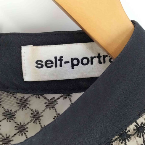 セルフポートレイト self-portrait レース切替 クロシェット オールインワン レディース UK10
