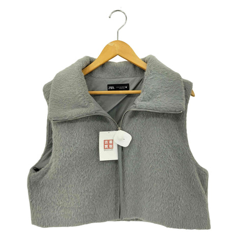 ザラ ZARA フェイクファー ハーフジップベスト レディース import:M