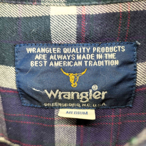 ラングラー Wrangler 90S L/S チェックシャツ メンズ import:M