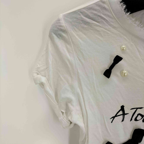 ランバンオンブルー LANVIN en Bleu リボンデザインTシャツ レディース JPN:38