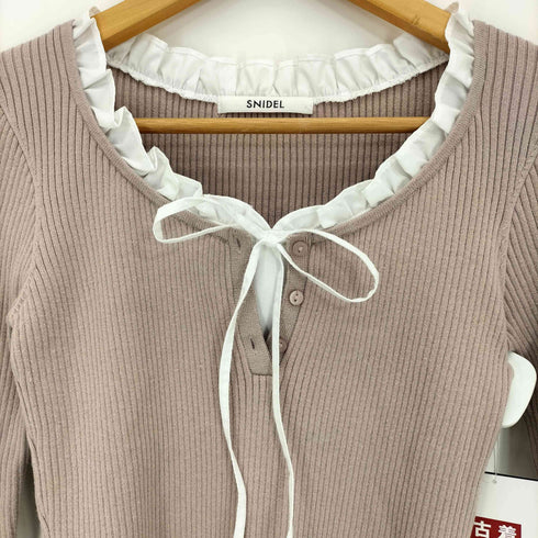 スナイデル snidel 25aw フリルドッキングニットプルオーバー レディース ONE SIZE
