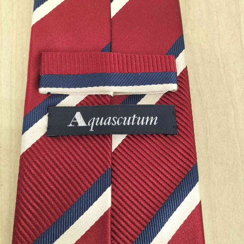 アクアスキュータム AQUASCUTUM ストライプ柄 シルク ネクタイ メンズ