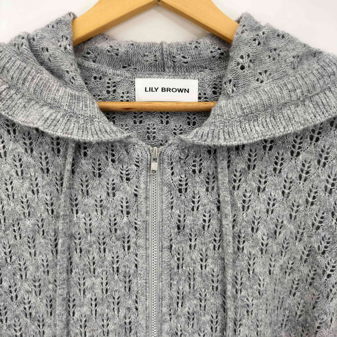 リリーブラウン Lily Brown 25aw 透かし編ニットパーカー レディース ONE SIZE