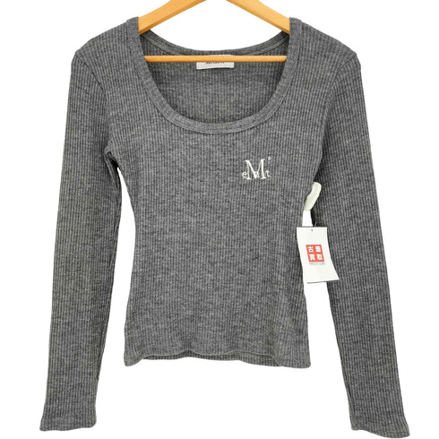 MUCENT グリーブラウンドネッククロップリブニット レディース FREE