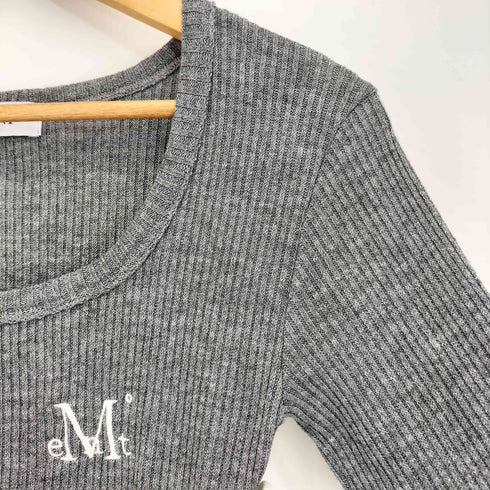 MUCENT グリーブラウンドネッククロップリブニット レディース FREE