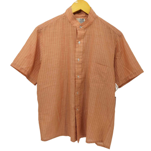 アロー ARROW Eton Collection 70s vintage ピンストライプ バンドカラー シャツ レディース 15 - 33