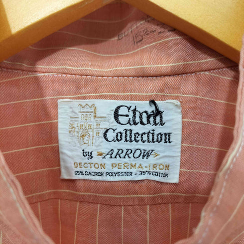 アロー ARROW Eton Collection 70s vintage ピンストライプ バンドカラー シャツ レディース 15 - 33
