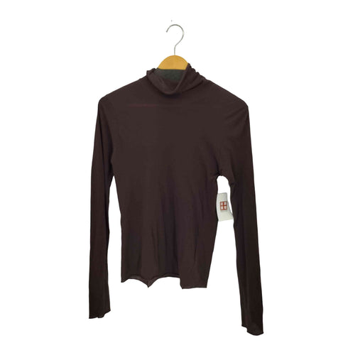 アンフィル unfil HIGH TWIST COTTON SHEER JERSEY TURTLE-NECK TEE 超長綿灰ツイストコットンシアージャージータートルネックTシャツ レディース