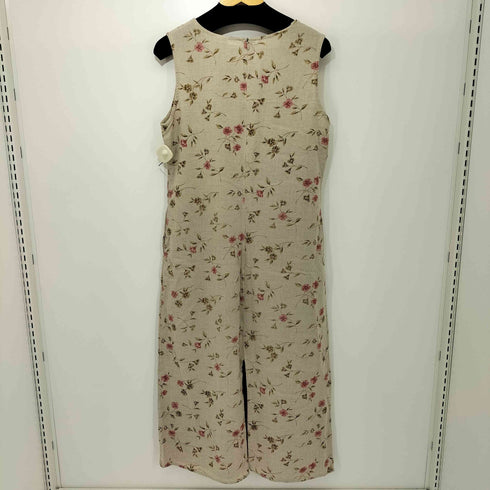 80-90s FASHION BUG 花柄 リネンレーヨン ノースリーブ ワンピース レディース