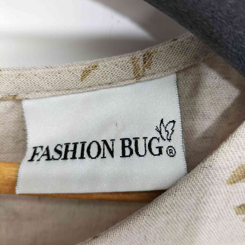 80-90s FASHION BUG 花柄 リネンレーヨン ノースリーブ ワンピース レディース