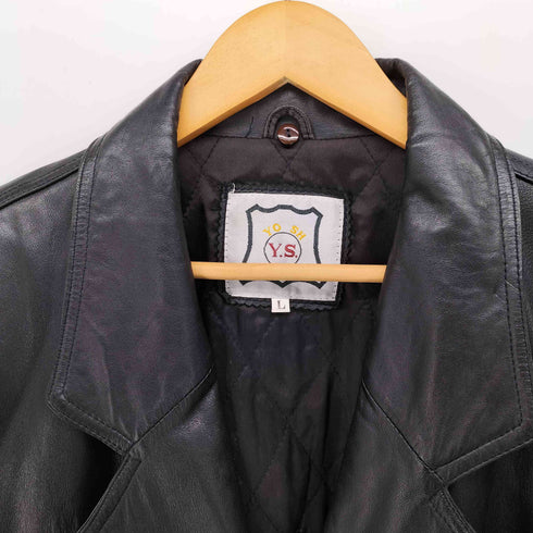 YO SH Y.S. lamb leather 裏地キルティング ラムレザー ハーフコート メンズ import:L
