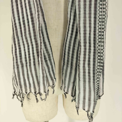 khadi and co ボーダー コットン ストール レディース