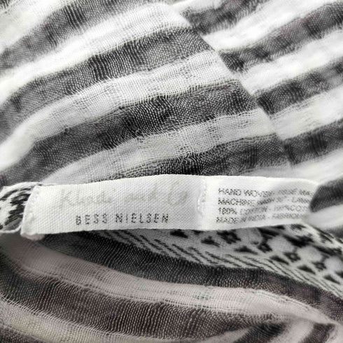 khadi and co ボーダー コットン ストール レディース