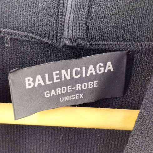 バレンシアガ BALENCIAGA ビスコースコンパクトニットフーディー ヘビーウェイト プルオーバーパーカー メンズ S