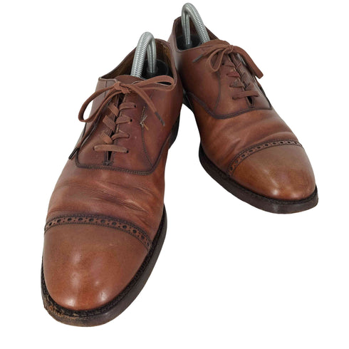 ブルックスブラザーズ BROOKS BROTHERS イングランド製 パンチドキャップトゥ 内羽根 レザーシューズ メンズ
