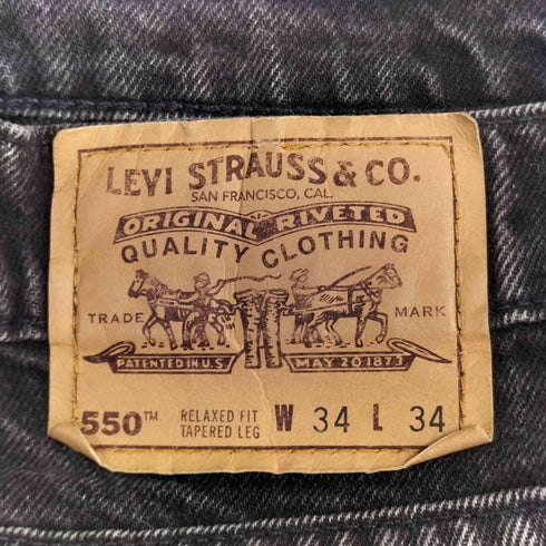 リーバイス Levis 90S MADE IN USA ボタン裏585 550 後染め ブラックデニムパンツ メンズ 34/34