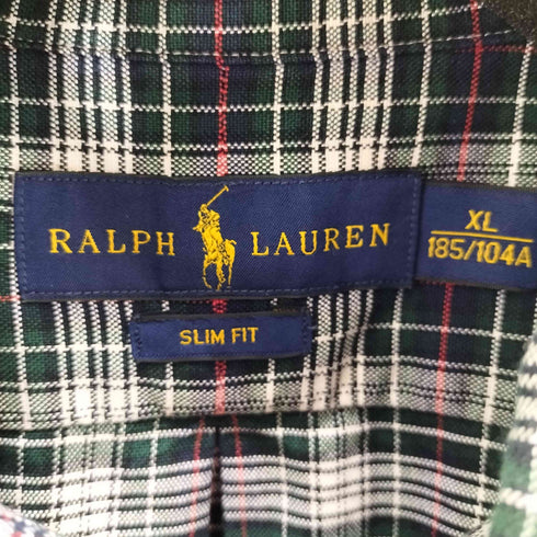 ラルフローレン RALPH LAUREN SLIM FIT スモールポニー刺繍ボタンダウンL/Sチェックシャツ メンズ JPN:XL