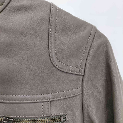 アバハウスドゥヴィネット abahouse devinette シープレザー シングルライダースジャケット レディース JPN:2