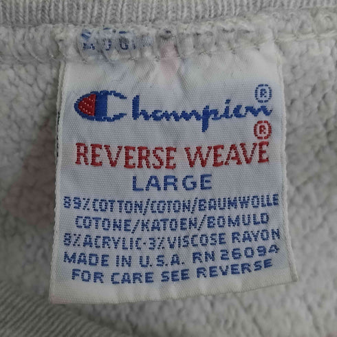 チャンピオン Champion 90S 刺繍タグ 目無し REVERSEWEAVE クルーネックスウェット メンズ import:L