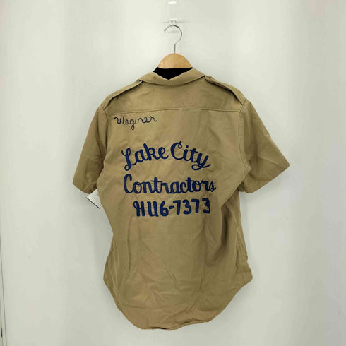 ユーエスアーミー U.S. ARMY SHIRT ATN チェーンステッチ コットンカーキシャツ メンズ MEDIUM