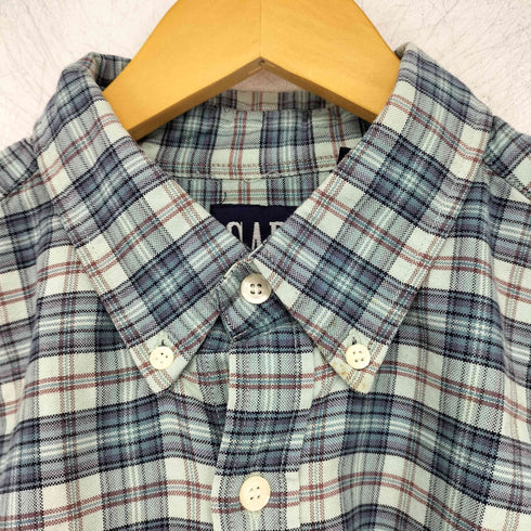 ギャップ Gap 90s OLD 香港製 紺タグ コットン チェック ボタンダウンシャツ メンズ import:XL