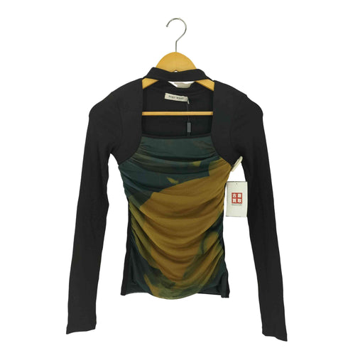 ROEY WANG チョーカーネック マーブル柄 シアーカットソー レディース import:XS