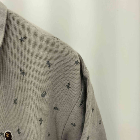 アベイシングエイプ A BATHING APE 星柄 プリント 半袖 ポロシャツ メンズ L