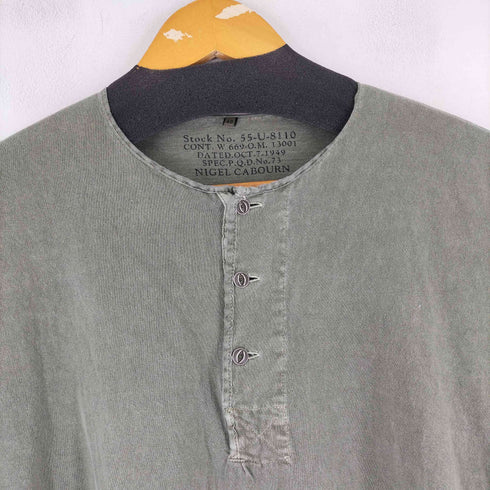 ナイジェルケーボン NIGEL CABOURN 50s HENLEY NECK SHIRT PIGMENT-DYE メンズ EUR:48