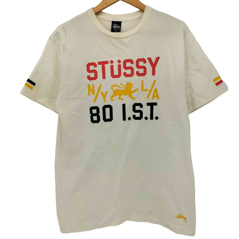 ステューシー Stussy フロント プリント 裾 ストックロゴ S/S クルーネック Tシャツ メンズ import:L