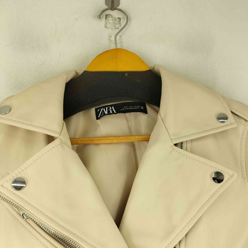 ザラ ZARA フェイクレザー ライダース ジャケット レディース import:L