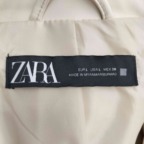 ザラ ZARA フェイクレザー ライダース ジャケット レディース import:L