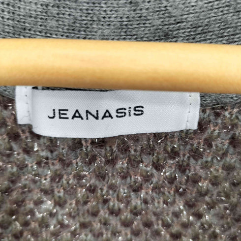 ジーナシス JEANASIS 5GフラワーラメフェザーVカーディガン レディース FREE