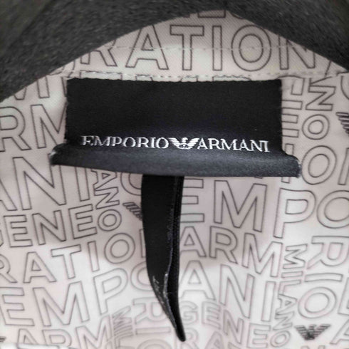 エンポリオアルマーニ EMPORIO ARMANI SLIM FIT ロゴプリント 総柄 コットン シャツ メンズ import:S