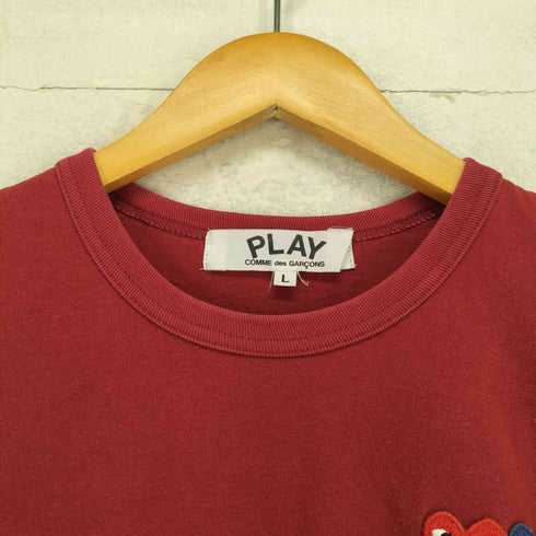 プレイコムデギャルソン PLAY COMME des GARCONS 2ハート刺繍クルーネックTシャツ レディース JPN:L