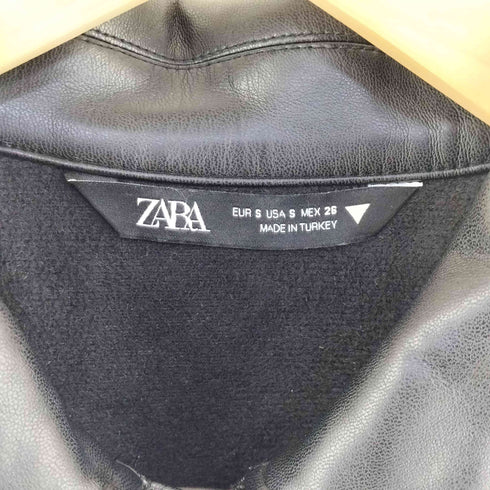 ザラ ZARA フェイクレザーオーバーシャツジャケット レディース import:S